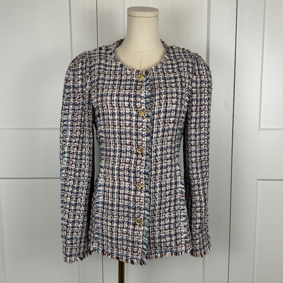 Sylvia Round Neck Tweed Jacket - Picture 2 of 16